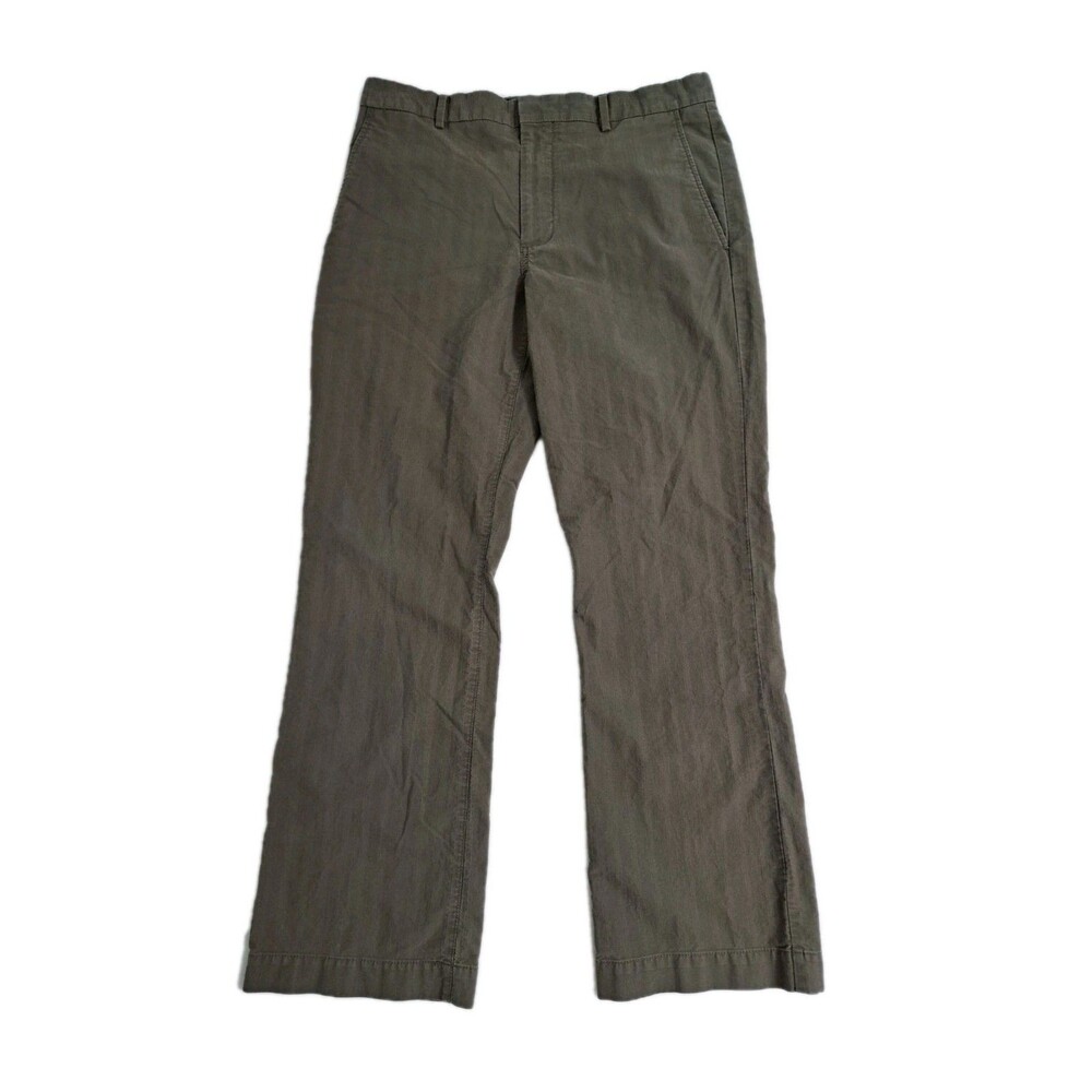 Banana Republic Mens 35x32 Straight Leg Striped Khaki Chinos Pants Tan Beige